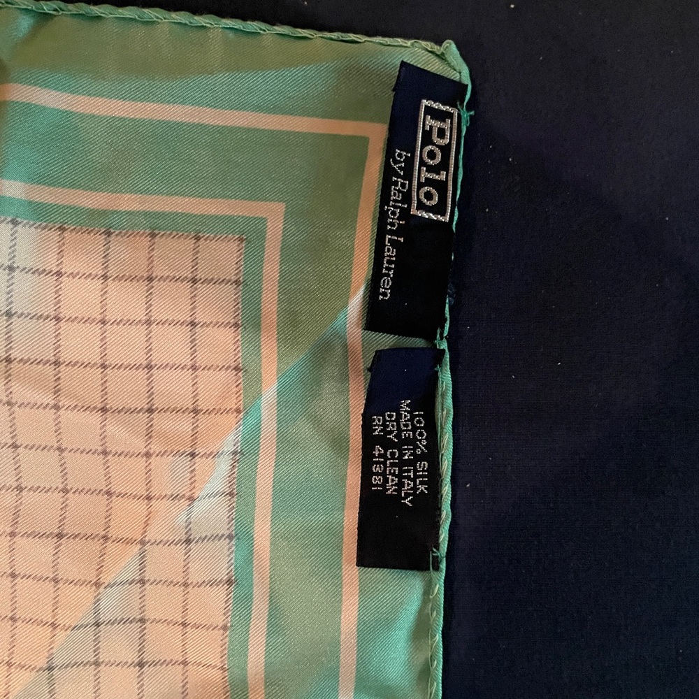 Polo by Ralph Lauren Green and White Pocket Square